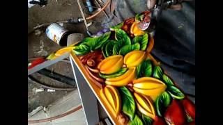 proses pewarnaan sangkar murai motif kuku bima