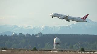 (4K) YVR - Vancouver - Turkish Airlines!! Plane Spotting - 787-9 Dreamliner