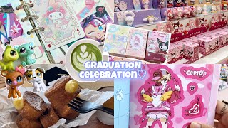 celebrate my Graduation with my friends !🛍️💖 JOURNALING | SANRIO | CAFÉ hopping | NEW LPS! Ect.