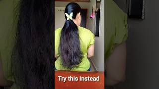 Quick and Easy twist ponytail hairstyle hack #hairstyle #hack #hairtutorial #ponytail #viral