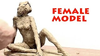 Female model - figurative sculpting exercise #4. Sculpture Learning