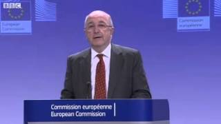 EU commissioner Joaquin Almunia announces Microsoft fine