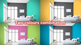 Two colours combination bedroom walls || bedroom decor ideas