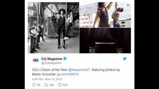 Colin Kaepernick tours Harlem as he is named GQ citizen of the year