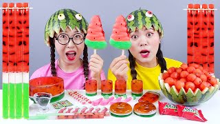 Dưa hấu thạch Macaron Mukbang DONA