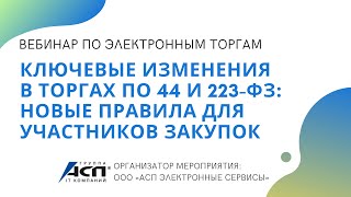 Итоги вебинара «Ключевые изменения в торгах по 44-ФЗ и 223-ФЗ: новые правила для участников закупок»