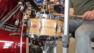 Craviotto Builders Choice Private Reserve 6.5x14 Maple Snare Drum with Red Inlay