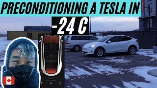 Starting a Tesla in -24C weather