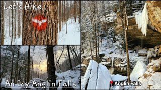 An Icy Anglin Falls - Frozen Waterfall - Snow Hike - Kentucky - 1/19/24