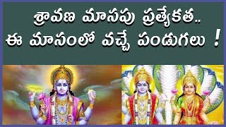 శ్రావ‌ణ మాసపు ప్ర‌త్యేక‌త‌..  ఈ మాసంలో వ‌చ్చే పండుగలు !