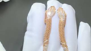 18k rose gold snake earrings