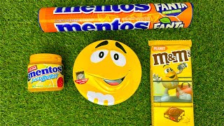 Satisfying Video Unboxing Yellow Lollipop Candy with Yummy Sweets Cutting ASMR M&M'S