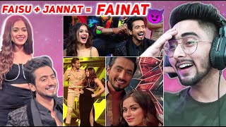 Fainat KKK12 Finale New Moments Reaction - mr faisu and jannat zubair