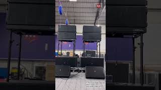 LA 2122P active line array system set up from T I Pro Audio