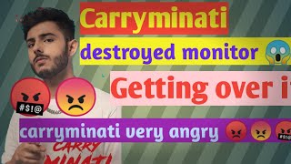 #carryminati destroyed monitor 😱 while playing getting over it | carryminati angry moments 😠😡🤬😡