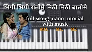 Bhigi bhigi rantome, full song piano tutorial with music