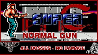 Super C (Super Contra) NES - All Bosses , No Damage, Normal Gun