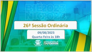 Câmara de Itapemirim - 26ª Sessão Ordinária - 09 de agosto/2023.