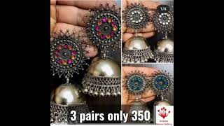 Beautiful Combo Oxidised Earrings for Women and Girls