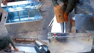 How to make iron storage trunk box with metal sheet | Amazing complete diy iron storage Box Making