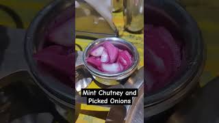 Mint Chutney and Picked Onions  at Dildaar Dhaba,Madhapur