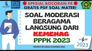 SOAL P3K MODERASI BERAGAMA KEMENAG TAHUN 2023 -  BOCORAN FR CAT PPPK KEMENAG 2023