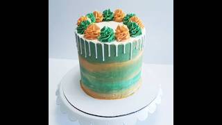 elegant green cake decorating| green cake design ideas for birthday| #cake #green #shorts #trending