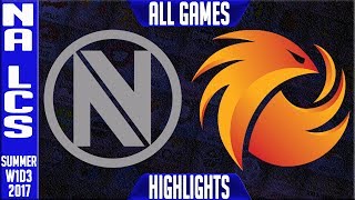 Team Envy VS Phoenix1 FULL SERIES Highlights | NA LCS W1D3 Summer 2017 | NV vs P1