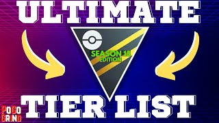 The Ultimate Ultra League Tier list For Pokemon GO Battle League!!