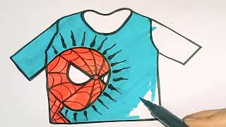 Spider-Man New Design Shirt || Drawing And Colouring Awesome Drawing Clips Drawing And Painting||