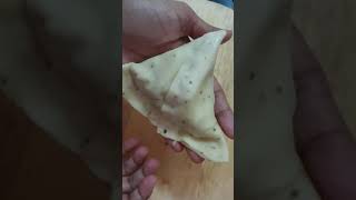 Aloo samosa folding technique | How to fold aloo samosa from homemade dough | #shorts