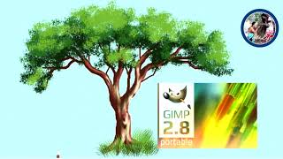 How to draw a tree in GIMP || Rojesh Art || Art and life