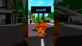 Sheriff Pizza stops Case from eating him🍕 #omeganugget #roblox #brookhaven #murdermystery #caseoh