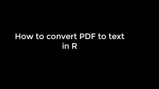 Learning R: 12 Convert PDF to text in R OCR pdftools