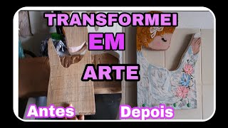 MOSTRANDO UMA ARTE FEITA COM SOBRA DE MADEIRAS//USANDO A CRIATIVIDADE.