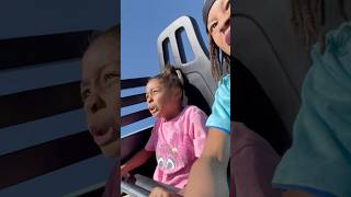 Her first real roller coaster. I thought she passed out for a second, Omg! Wait… Did she? 😬