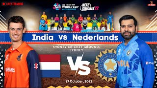 India vs Netherlands T20 World Cup 2022 | 27 October, 2022 | Real Cricket 22 Live Streaming 🏏