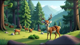 A Wise Deer And Cowardly Tiger Story In English | Kids Stories in English #kidsvideo