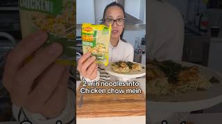 Turn a simple 2 mins noodles into chicken chow mein #food