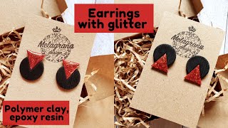 Beautiful earrings * Polymer clay and epoxy resin * DIY * Tutorial * Melagrana design * Christmas