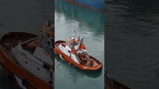 How Small Tug Tows Mega Ships #shorts #tugs