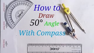 How to make 50 degree angle with compass.How to construct 50° angle. 50° ka kon kaise banaye.