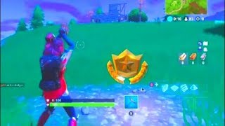 "Search Between a Bear, Crater, and a Refrigerator Shipment" (Fortnite Challenges Season 4; Week 8)