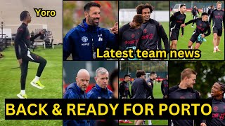 Mainoo,Yoro, Martinez,Ugarte,Højlund🔥 | Man United training & injury updates ahead of FC PORTO