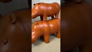 Genuine Handmade Leather Hippo Character Animal Stool Footstool Pouffe