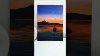 Sunset Seascape Canvas Painting | She Draws