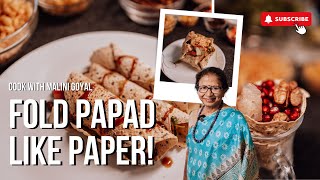 Fold papad like paper | Papad💥 | Zero oil recipes | Papad ki chaat | cook with malini goyal