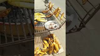 roasted sweet plantain, African street food #viral #shorts #fyp