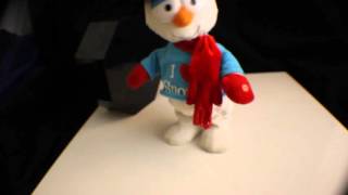 Gemmy Frosty Song Dancing Musical 13" Snowman Plush Stuffed I Love Snow