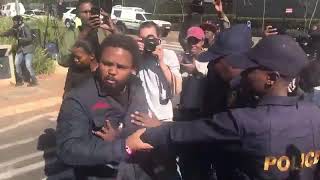 BLF ANDILE MNGXITAMA FIGHT WITH POLICE AS THE DENY HIM ACCES